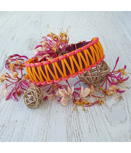 Collier NALA wine corde saumon orange
