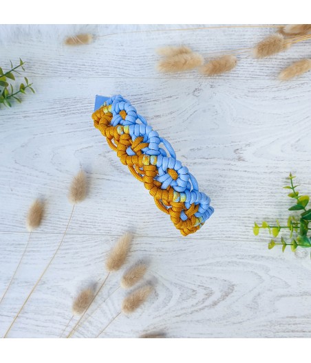 Collier paracorde Mélodie bleu polaire et tournesol