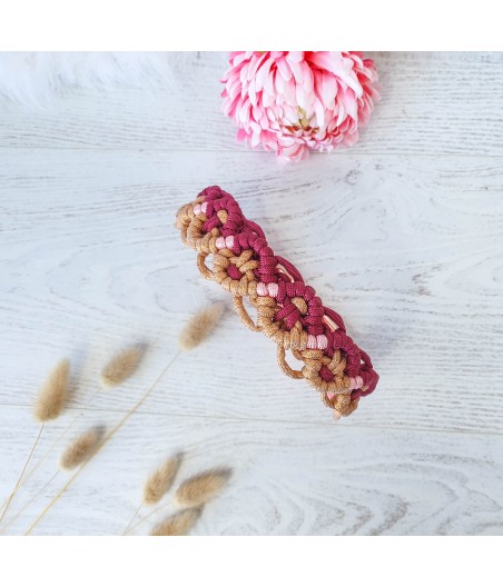 Collier paracorde Mélodie rose et cuivre