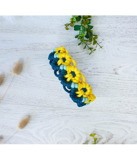 Collier paracorde Mélodie bleu et jaune