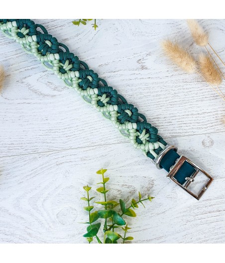 Collier paracorde Mélodie vert foncé et vert clair