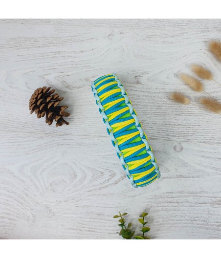Collier NALA vert, jaune et bleu