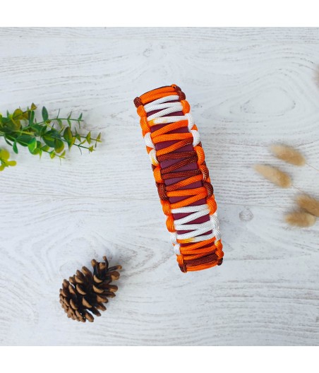Collier NALA bordeaux et orange blanc