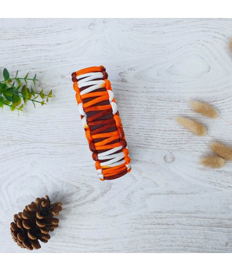 Collier NALA marron et orange blanc