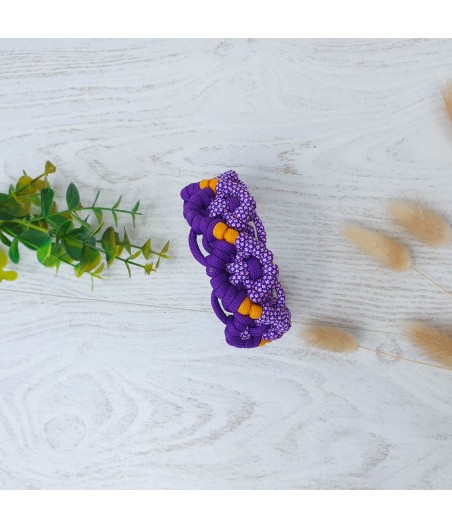 Collier Mélodie violet jaune 21 cm