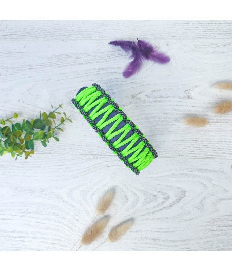 Collier biothane paracorde NALA violet vert noir