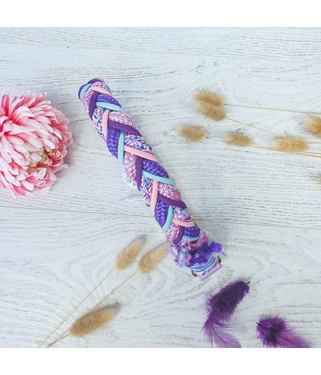 Collier corde INDIA violet rose bleu