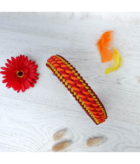 Collier en paracorde KIBO orange rouge jaune