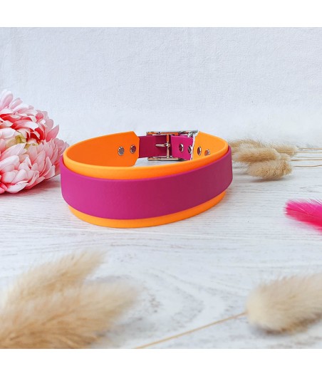 Collier biothane GEMMA orange magenta