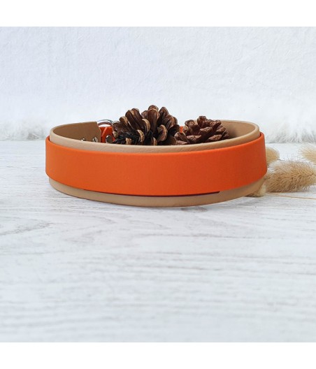 Collier biothane GEMMA orange crème
