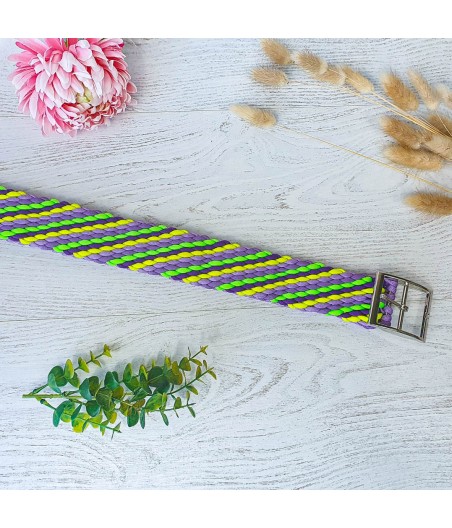 Collier paracorde KAYA violet jaune vert