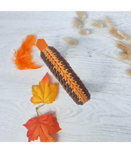 Collier paracorde HELIOS orange marron