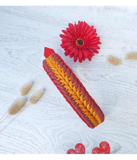Collier paracorde HELIOS orange rouge