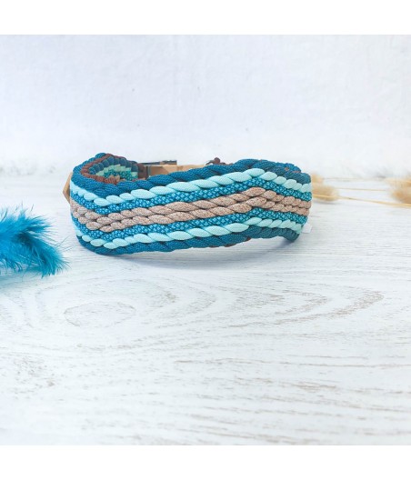 Collier paracorde WAVEE bleu sable