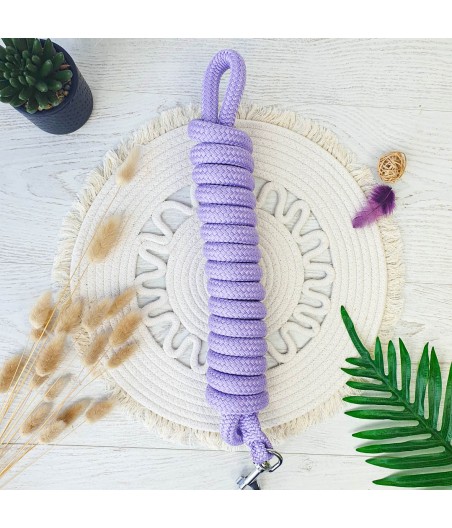 Longe de travail cheval pastel violet 3m80