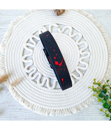 Collier biothane ASTON noir - rouge