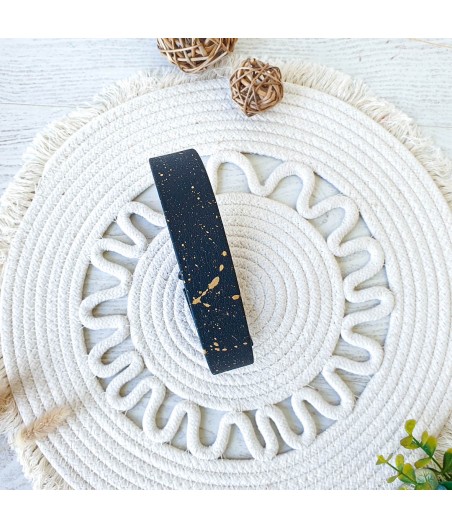 Collier biothane ASTON noir - doré