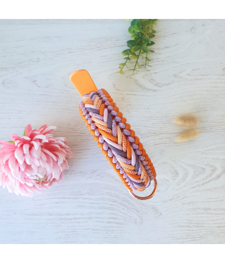 Collier paracorde Saphir - orange violet - 40 à 48 cm