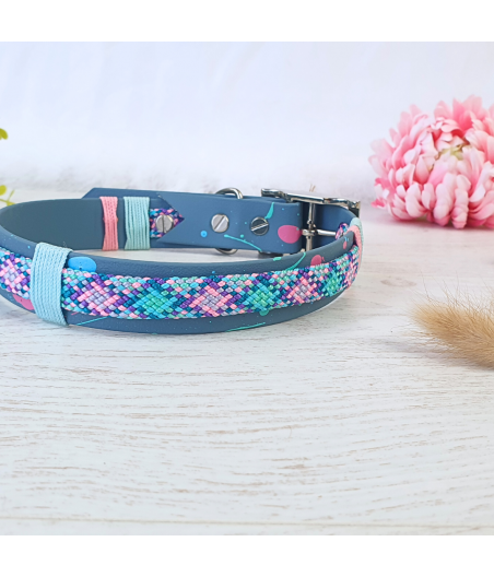 Collier NASKA Pétrol bleu rose